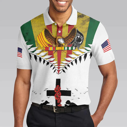 Eagles American Flag Veteran Men Polo Shirt, Lest We Forget Vietnam Veteran Polo Shirt, Best Gift Idea For Vietnam Veterans - Amzanimalsgift