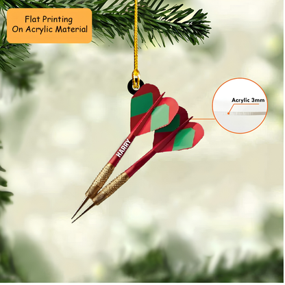 Personalized Christmas Dart Ornament, Double Darts Christmas, Custom Ornament Christmas Gift, Keychain Dart Christmas, Car Ornament Dart Christmas