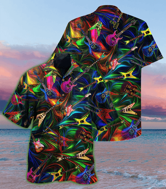 Electric Guitar Music Amazing Aloha Hawaiian Shirt For Summer, Guitar Hawaiian Shirts Matching Outfit For Men Women, Music Guitar Lover - Amzanimalsgift