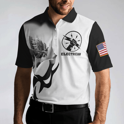 Electrician Proud Skull Black And White Men Polo Shirt, If You Think You Can Do My Job Electrician Shirt For Men, Gift For Electrician - Amzanimalsgift