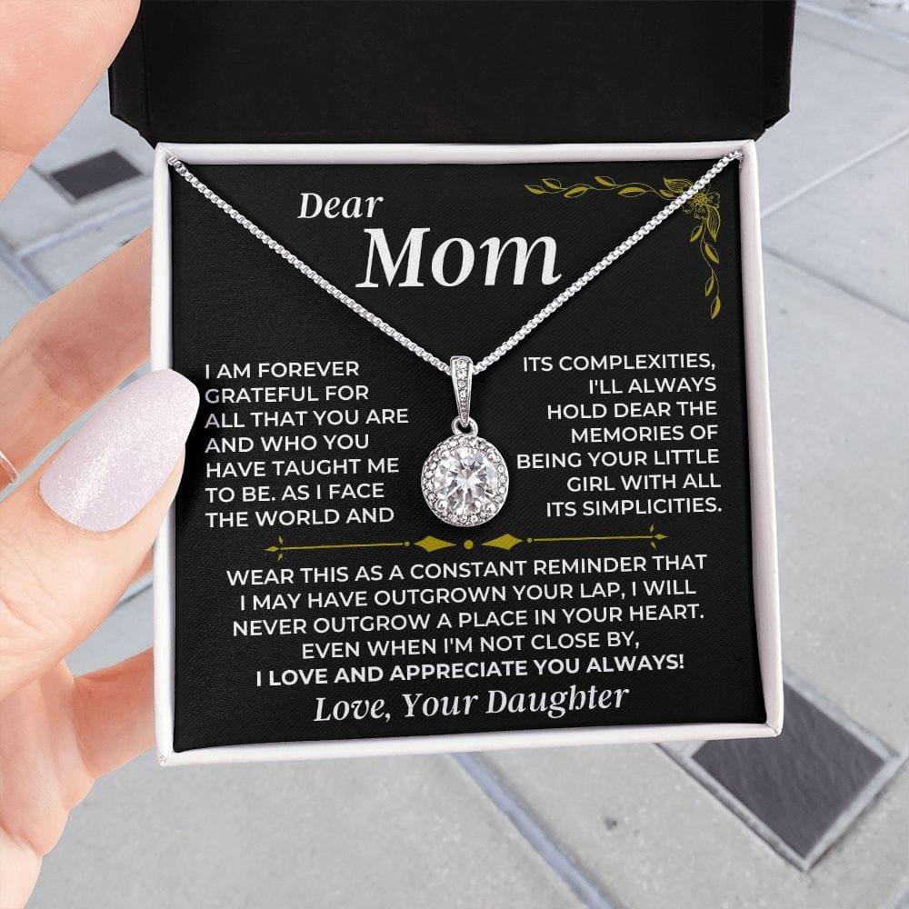 Eternal Love Necklace For Mom - I Am Forever Grateful For All That You Are And Who You Have Taught Me To be As I face The World Eternal Love Necklace - Perfect Gift For Mother's Day - Amzanimalsgift