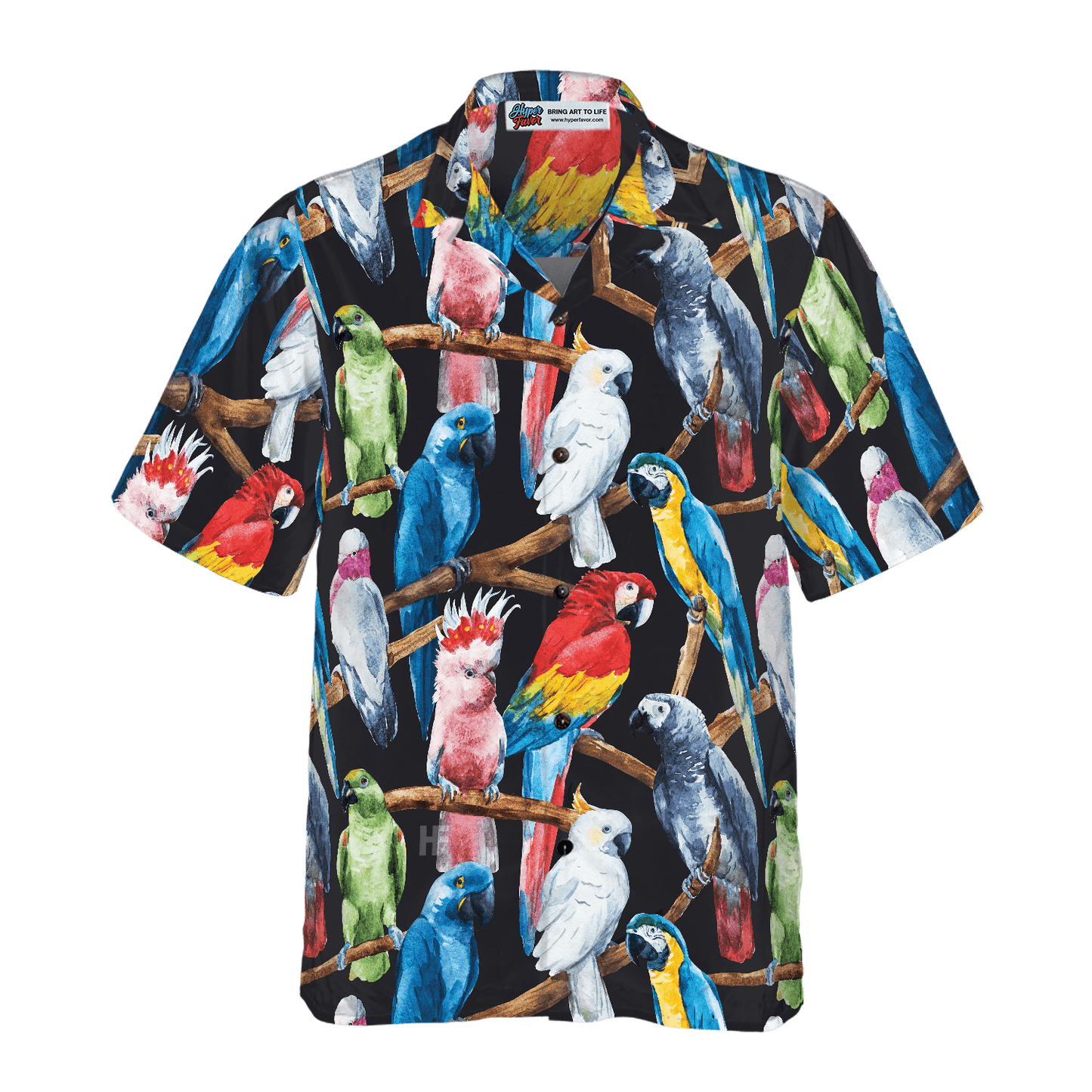Exotic Parrots & Plant Leaves Hawaiian Shirt, Colorful Summer Aloha Shirts For Men Women, Perfect Gift For Husband, Wife, Boyfriend, Friend - Amzanimalsgift
