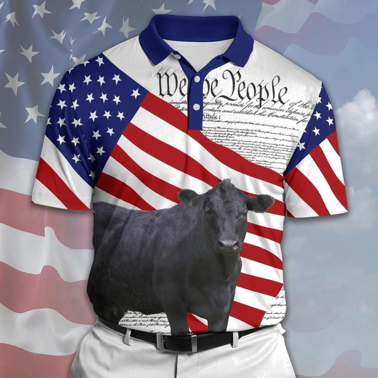 Black Angus Men Polo Shirts - Black Angus States Of America Polo Shirts For Men - Perfect Gift For Black Angus Lovers, Cattle Lovers