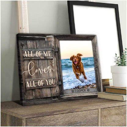Custom Name And Photo Dog Premium Wrapped Landscape Canvas, Love All Of You Personalized Dog Canvas - Perfect Gift For Dog Lovers, Friends, Family