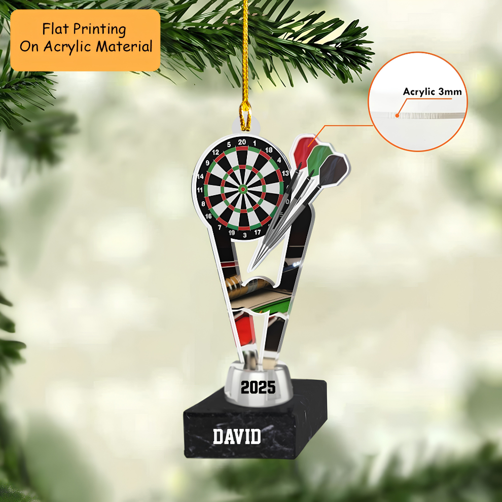 Personalized Dart Board Holding Pins Acrylic Ornament, Dart Board Keychain, Car Ornament, Christmas Ornament Gifts