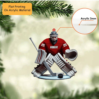 Personalized Hockey Goaltender Christmas Ornament, Custom Name Number Goalie Jersey, Custom Ornament Christmas Gift, Keychain Hockey, Car Ornament Hockey