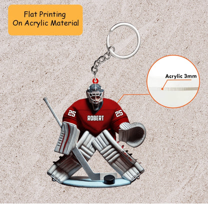 Personalized Hockey Goaltender Christmas Ornament, Custom Name Number Goalie Jersey, Custom Ornament Christmas Gift, Keychain Hockey, Car Ornament Hockey