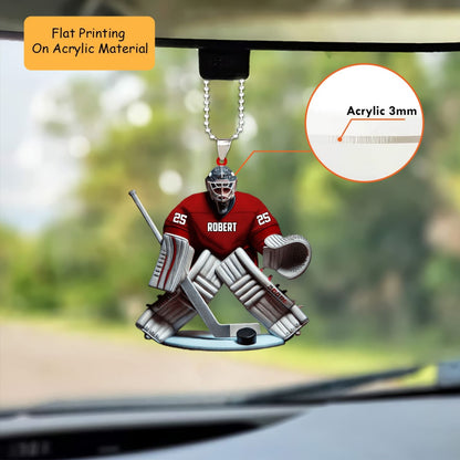 Personalized Hockey Goaltender Christmas Ornament, Custom Name Number Goalie Jersey, Custom Ornament Christmas Gift, Keychain Hockey, Car Ornament Hockey