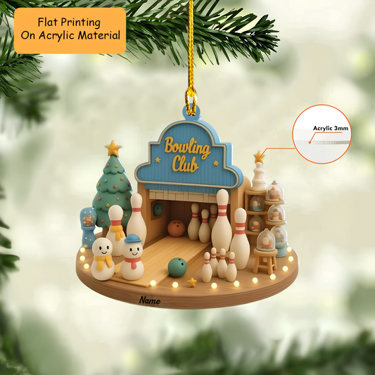 Personalized Bowling Club Christmas Ornament,Christmas Keychain, Car Ornament, Christmas Ornament Gifts