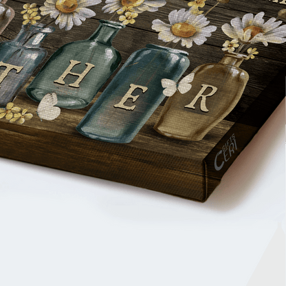 Family Premium Wrapped Landscape Canvas - Lovely Daisy Vase, White Butterfly, Happy Family, My Greatest Blessings Call Me Mother - Gift For Mother - Amzanimalsgift