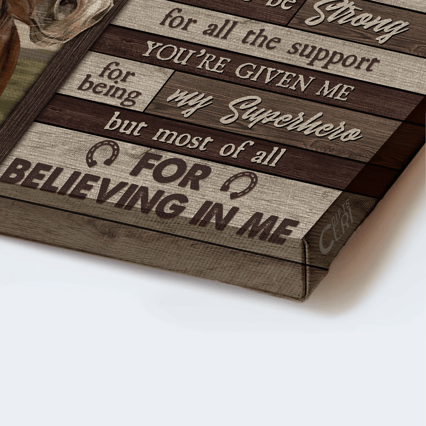 Family Premium Wrapped Landscape Canvas - Son To Dad, Brown Horses, Thank You For Teaching Me - Perfect Gift For Dad, Father's Day Gifts - Amzanimalsgift