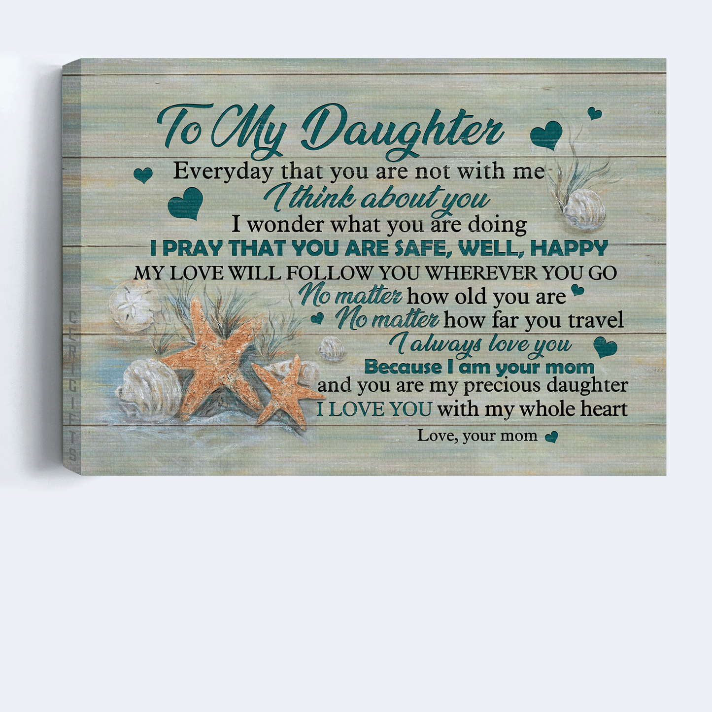 Family Premium Wrapped Landscape Canvas - To My Daughter, Starfish, I Pray That You Are Safe, Well, Happy - Perfect Gift For Daughter - Amzanimalsgift