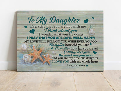 Family Premium Wrapped Landscape Canvas - To My Daughter, Starfish, I Pray That You Are Safe, Well, Happy - Perfect Gift For Daughter - Amzanimalsgift
