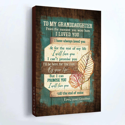 Family Premium Wrapped Portrait Canvas - Grandma To Granddaughter, Leaf Painting, Vintage Background, I Have Always Loved You - Gift For Granddaughter - Amzanimalsgift