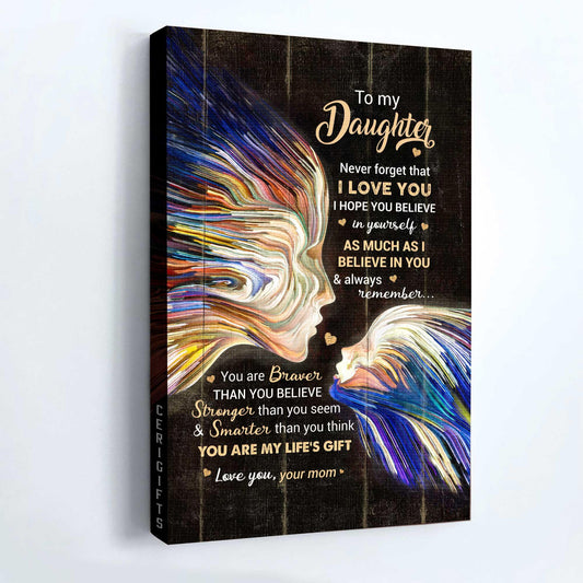 Family Premium Wrapped Portrait Canvas - Mom To Daughter, Mom And Daughter Love - Perfect Gift For Daughter - Amzanimalsgift