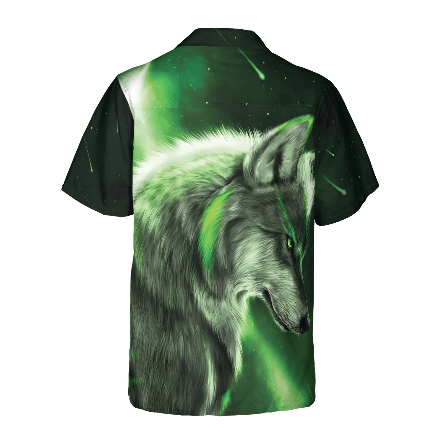 Fantasy Green Wolf Hawaiian Shirt - Wolf And Sky Night , Perfect Gift For Wolf Lovers, Husband, Boyfriend, Friend, Family - Amzanimalsgift