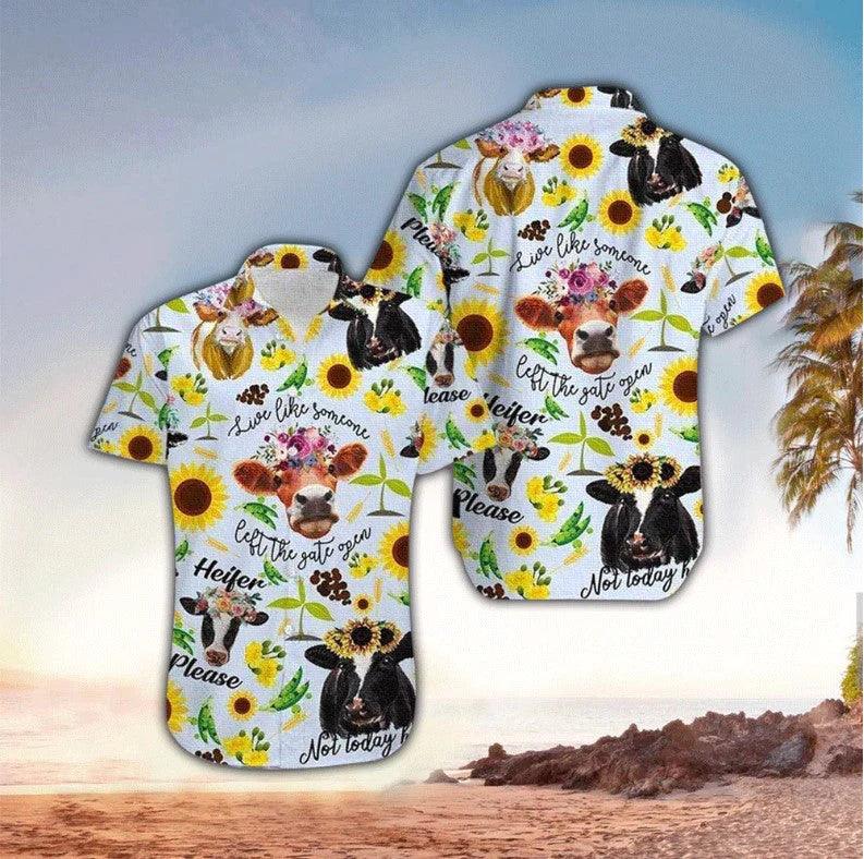 Farmer Hawaiian Shirt - Funny Cow Farmer Hawaiian Shirt - Perfect Gift For Friend, Family - Amzanimalsgift