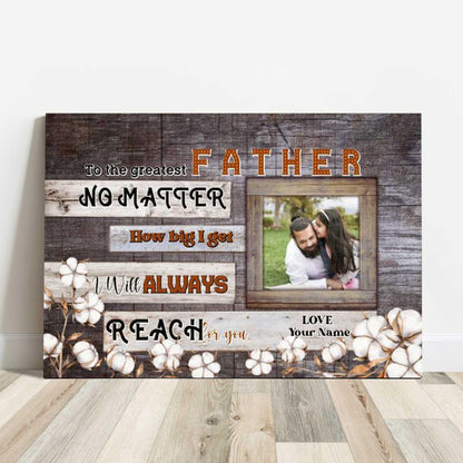 Father's Day Landscape Canvas Customized Name And Photo - Personalized Dad Canvas, The Greatest Father - Gift For Dad, Father's Day Gifts - Amzanimalsgift