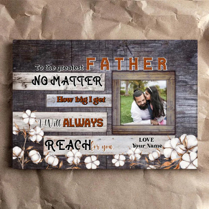 Father's Day Landscape Canvas Customized Name And Photo - Personalized Dad Canvas, The Greatest Father - Gift For Dad, Father's Day Gifts - Amzanimalsgift