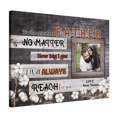 Father's Day Landscape Canvas Customized Name And Photo - Personalized Dad Canvas, The Greatest Father - Gift For Dad, Father's Day Gifts - Amzanimalsgift