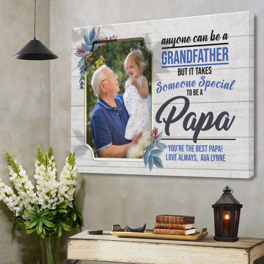 Father's Day Landscape Canvas Customized - Personalized Dad Grandfather, It Takes Time Someone Special To Be A Papa - Gift For Dad, Father's Day Gifts - Amzanimalsgift