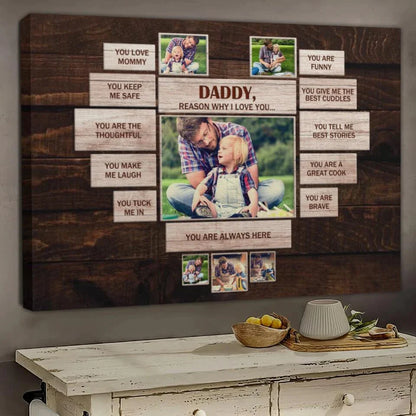 Father's Day Landscape Canvas Customized Photo - Personalized Daddy Reason Why I Love You Canvas, Dad Canvas - Gift For Dad, Father's Day Gifts - Amzanimalsgift