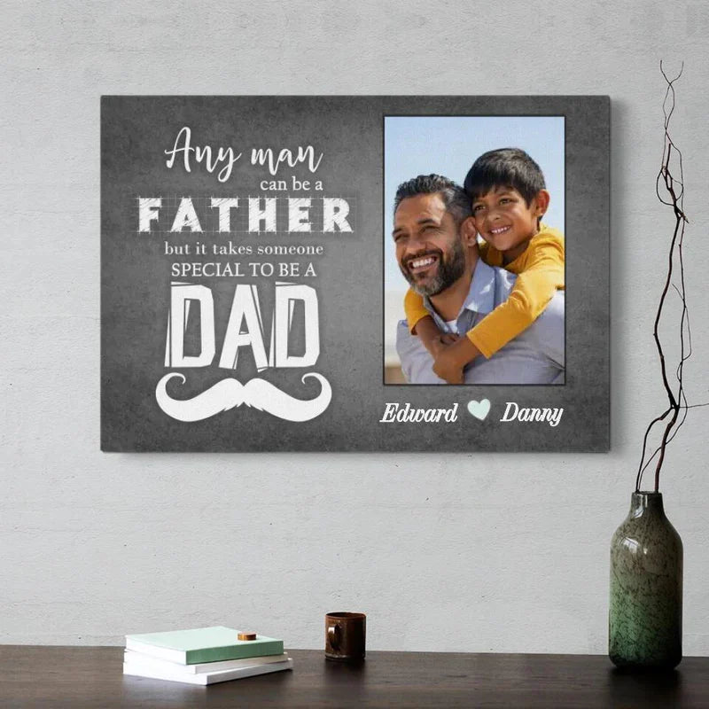 Father's Day Landscape Canvas Customized Photo - Personalized Special To Be A Dad Dem Canvas, Father Canvas - Gift For Dad, Father's Day Gifts - Amzanimalsgift