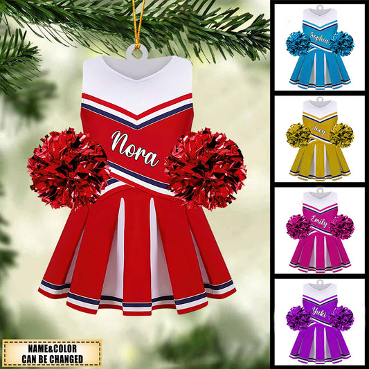 Personalized Cheerleading Uniform Flat Acrylic Ornament, Meaningful Ornament Gift For Daughter, Granddaughter, Cheerleader