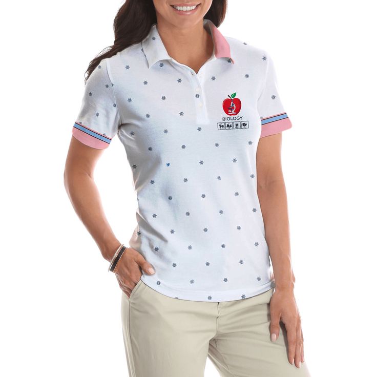 Biology Teacher Women Polo Shirt, I Love Biology Short  Women Polo Shirt - Best Gift For Biology Teachers, Family, Friends