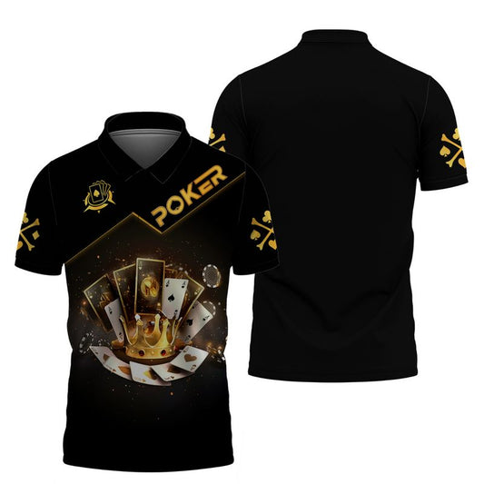 Customized Poker Shirt, Golden Crown with Royal Aces Shirts, Perfect Outfit For Poker Players