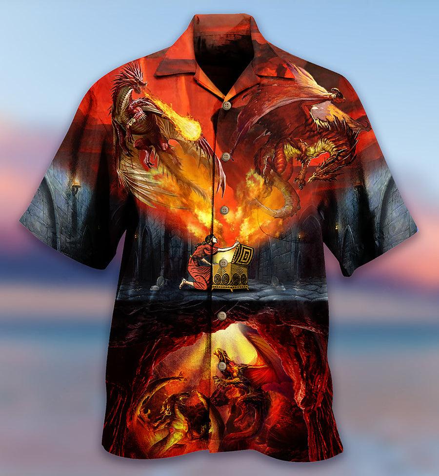 Fire Dragon Aloha Hawaiian Shirt For Summer, Dragon Amazing Love Life Hawaiian Shirts Outfit For Men Women, Dragon Lovers - Amzanimalsgift