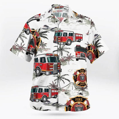 Firefighter Aloha Hawaiian Shirt - Perfect Gift For Friend, Family - Amzanimalsgift