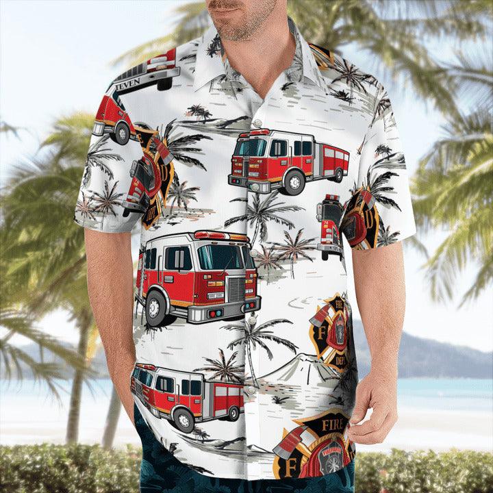 Firefighter Aloha Hawaiian Shirt - Perfect Gift For Friend, Family - Amzanimalsgift