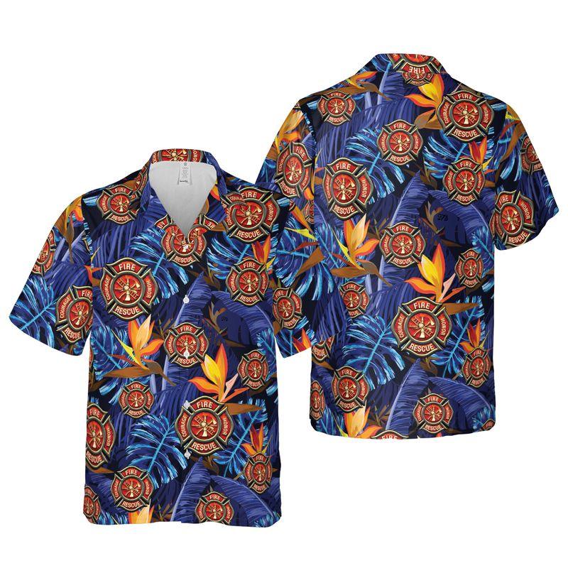 Firefighter Aloha Hawaiian Shirts For Summer, Tropical Hawaiian Shirt For Men Women, Best Gift For Friend, Family, Firefighter Lovers - Amzanimalsgift