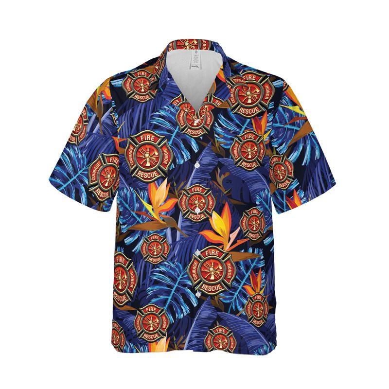 Firefighter Aloha Hawaiian Shirts For Summer, Tropical Hawaiian Shirt For Men Women, Best Gift For Friend, Family, Firefighter Lovers - Amzanimalsgift