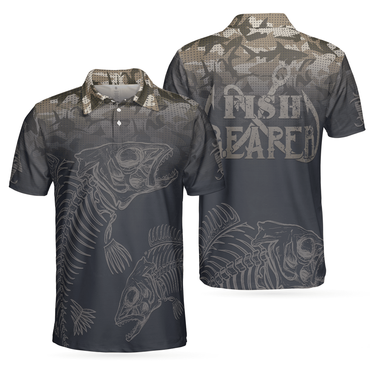 Fish Reaper Fish Skull Skeleton Camouflage Fishing Men Polo Shirt, Camo Fishing Shirt For Men, Gift For Fishing Lovers - Amzanimalsgift