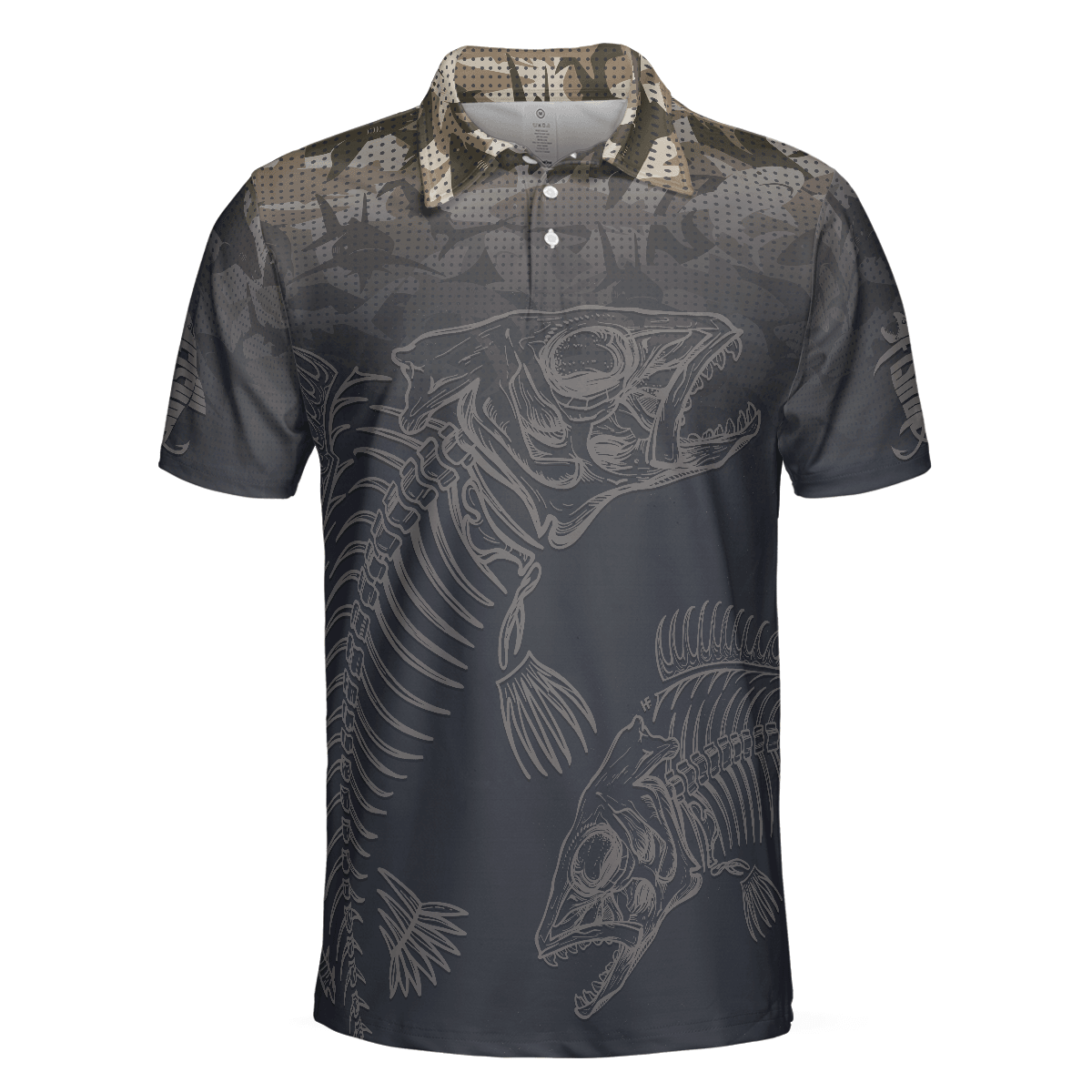 Fish Reaper Fish Skull Skeleton Camouflage Fishing Men Polo Shirt, Camo Fishing Shirt For Men, Gift For Fishing Lovers - Amzanimalsgift