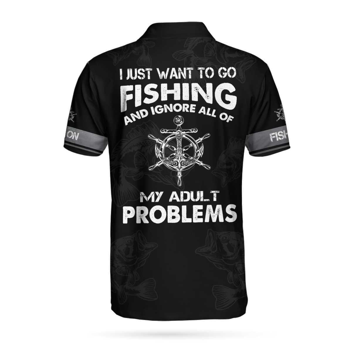 Fishing Anchor Men Polo Shirt, Go Fishing And Ignore All Of My Adult Problems Polo Shirt, Reel Deal Shirt For Men - Gift For Fisher, Fishing Lovers - Amzanimalsgift