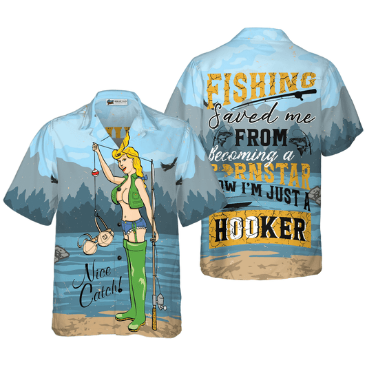 Fishing Hawaiian Shirt, Funny Fishing Saved Me Fishing Hawaiian Shirt, Colorful Summer Aloha Shirt For Men Women, Gift For Friend, Team, Fishers - Amzanimalsgift