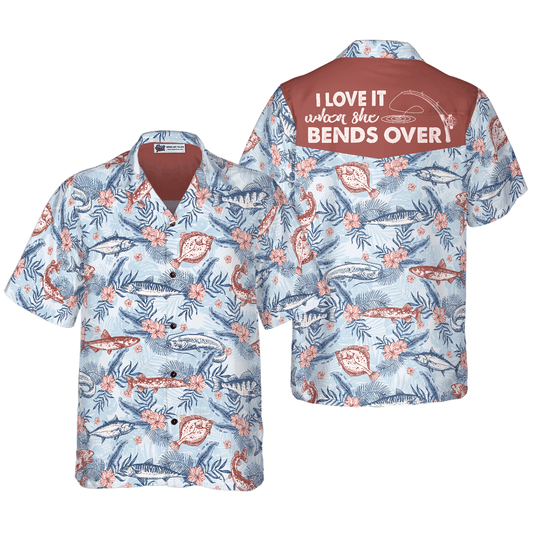 Fishing Hawaiian Shirt, Love It When She Bends Over Fishing Hawaiian Shirt For Men Women, Perfect Gift For Friend, Team, Family, Fishing Lovers - Amzanimalsgift