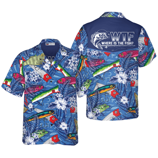 Fishing Hawaiian Shirt, Where The Fish Fishing Hawaiian Shirt, Colorful Summer Aloha Shirt For Men Women, Gift For Friend, Team, Family, Fishing Lovers - Amzanimalsgift