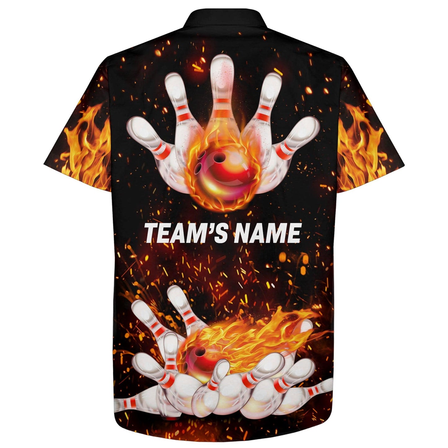 Flame Bowling Custom Name And Team Name Hawaiian Shirt, Fire Bowling Personalized Hawaiian Shirts For Men Women, Team, Bowling Lovers, Bowlers - Amzanimalsgift