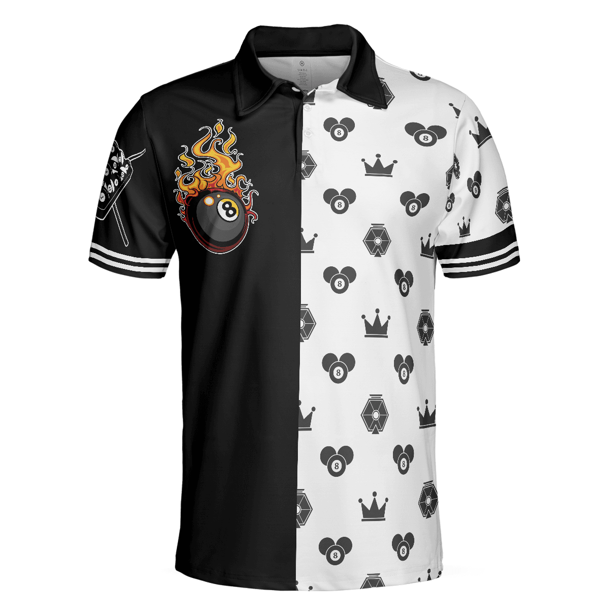 Flame Eight Ball Billiards Men Polo Shirt, Cute Billiards Shirt Design For Men, Best Gift Idea For Billiards Players, Billiards Lovers - Amzanimalsgift