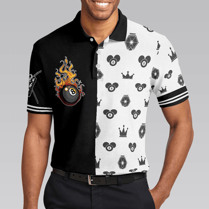 Flame Eight Ball Billiards Men Polo Shirt, Cute Billiards Shirt Design For Men, Best Gift Idea For Billiards Players, Billiards Lovers - Amzanimalsgift