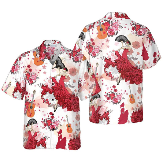 Flamenco Aloha Hawaiian Shirt, Flamenco Dancing Aloha Shirt, Flamenco Hawaiian Shirt For Summer - Perfect Gift For Men, Women, Flamenco Lover, Friend - Amzanimalsgift