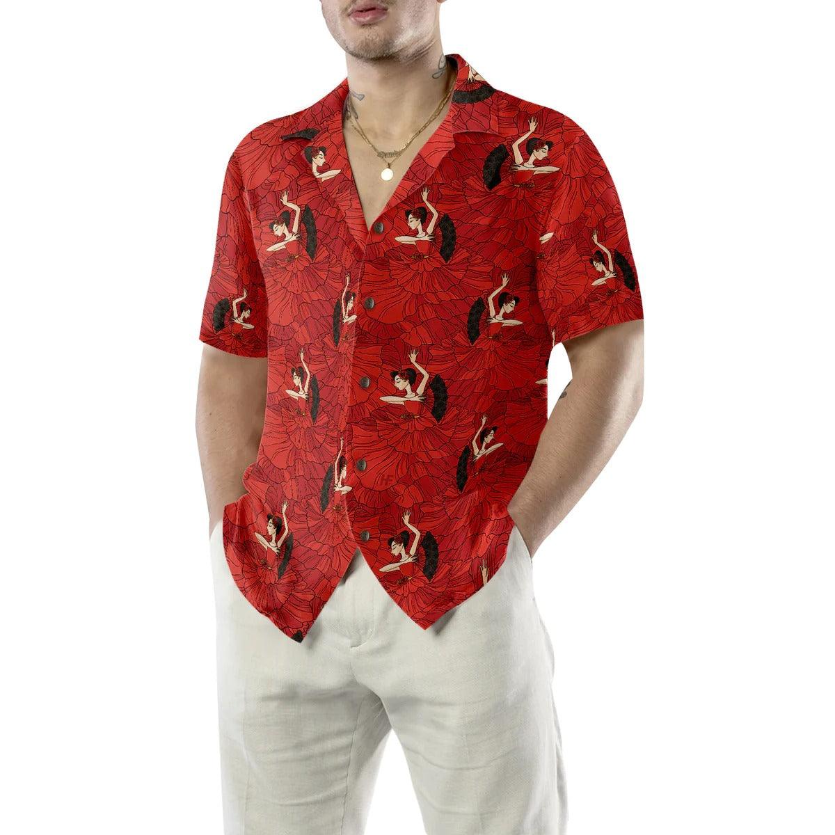 Flamenco Seamless Pattern Aloha Hawaiian Shirt, Flamenco Aloha Hawaiian Shirt For Summer - Perfect Gift For Men, Women, Flamenco Lover, Friend, Family - Amzanimalsgift