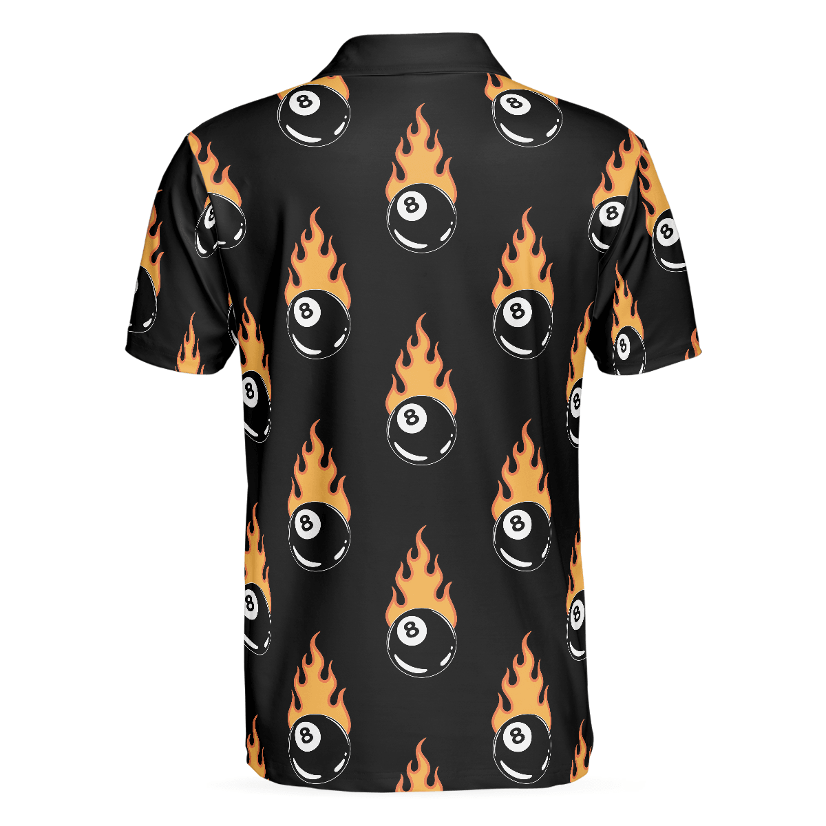 Flaming Billiard 8 Ball Men Polo Shirt, Basic Billiards Shirt Design For Men, Gift Idea For Billiards Lovers - Amzanimalsgift