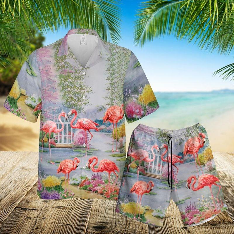 Flamingo Aloha Hawaiian Shirt - Flamingo Flowers Printed Summer Hawaiian Shirt, Flamingo And Flower Hawaiian Shirt For Men & Women, Flamingo Lover - Amzanimalsgift