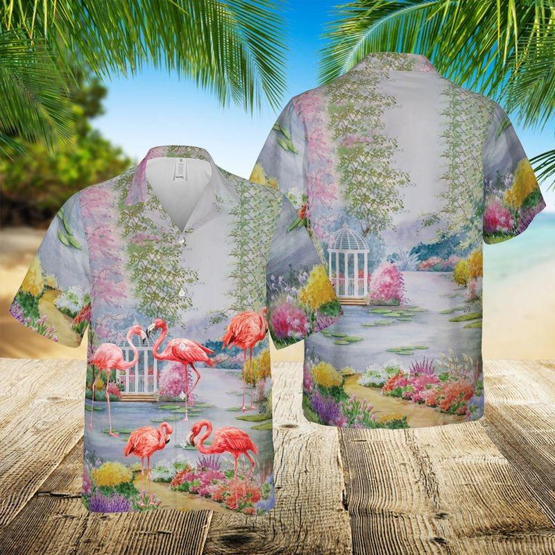 Flamingo Aloha Hawaiian Shirt - Flamingo Flowers Printed Summer Hawaiian Shirt, Flamingo And Flower Hawaiian Shirt For Men & Women, Flamingo Lover - Amzanimalsgift