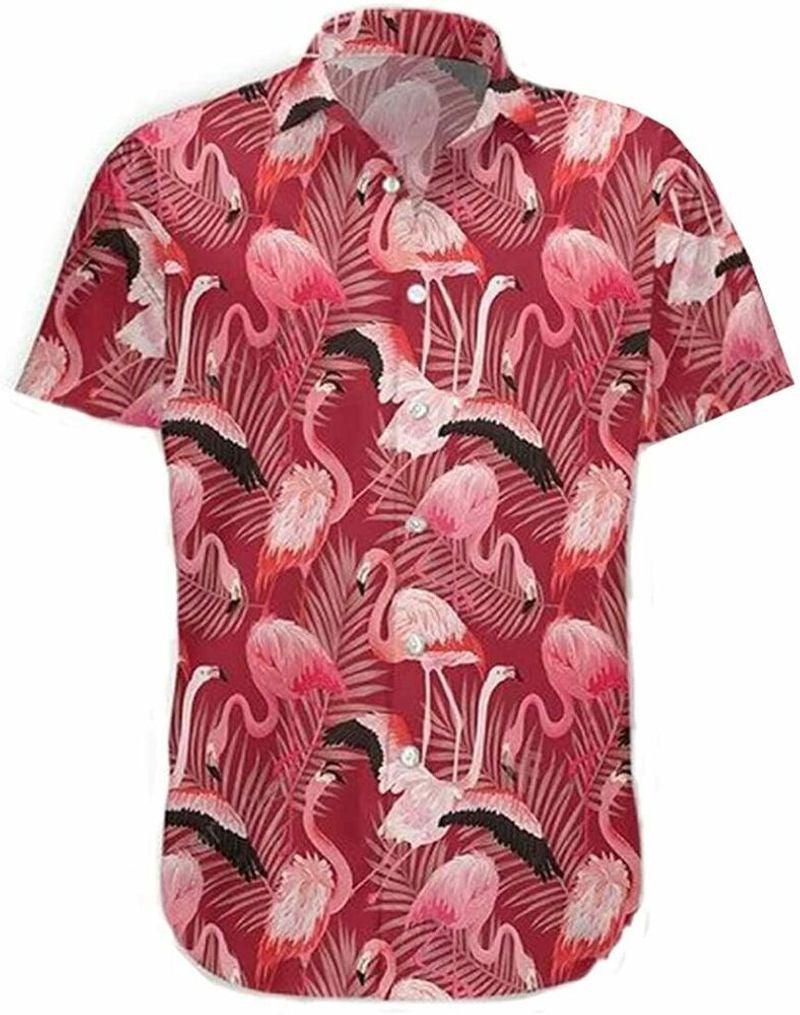 Flamingo Aloha Hawaiian Shirt - Flamingo Tropical Pattern Hawaiian Shirt, Tropical Leaf Hawaiian Shirt For Men & Women, Flamingo Lover - Amzanimalsgift